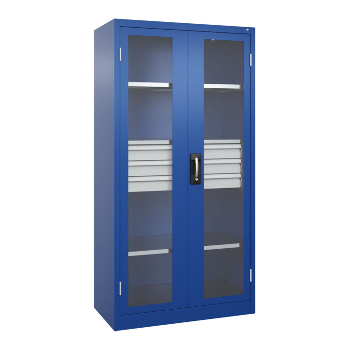 C+P Armoire lourde Acurado Pro 1950 x 1000 x 500 mm bleu gentiane