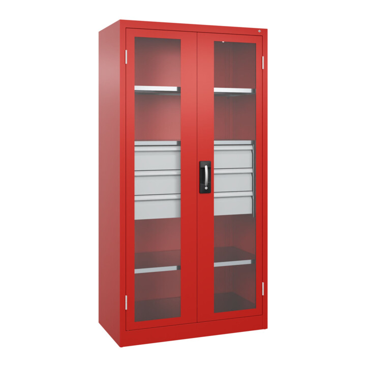 C+P Armoire lourde Acurado Pro 1950 × 1000 × 500 mm rouge