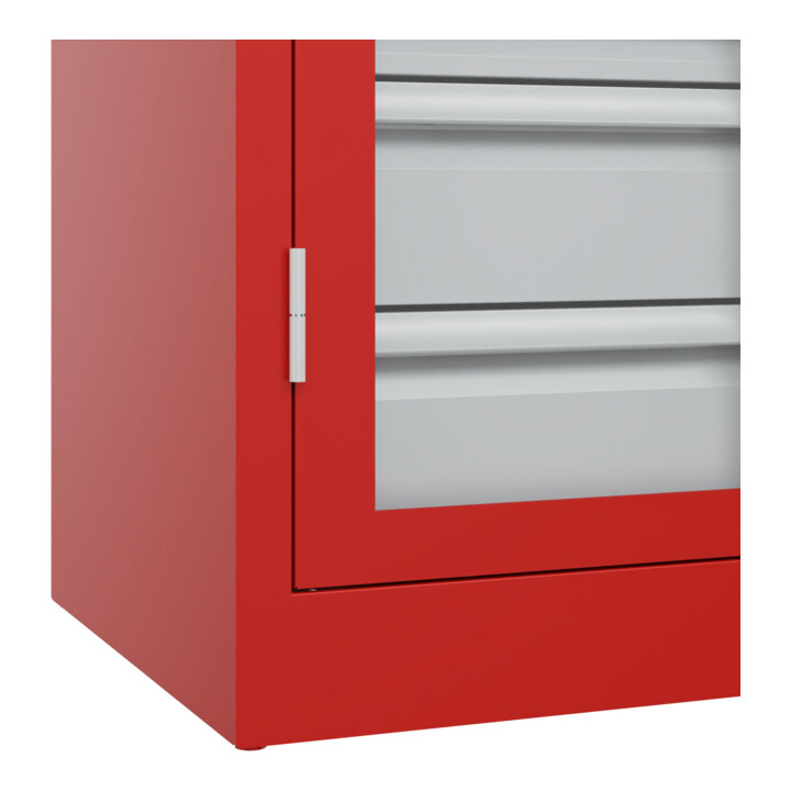 C+P Armoire lourde Acurado Pro 1950 x 1000 x 500 mm rouge
