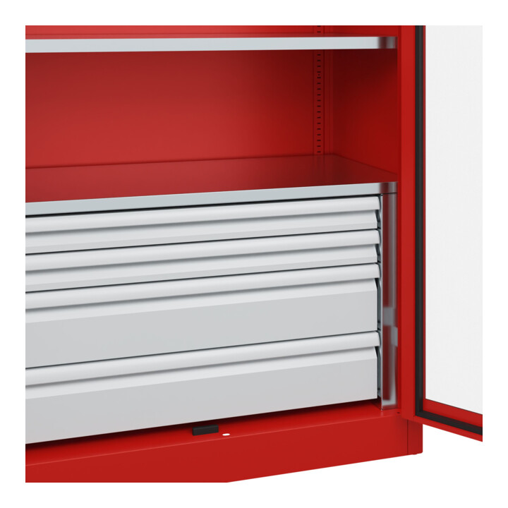 C+P Armoire lourde Acurado Pro 1950 x 1000 x 500 mm rouge
