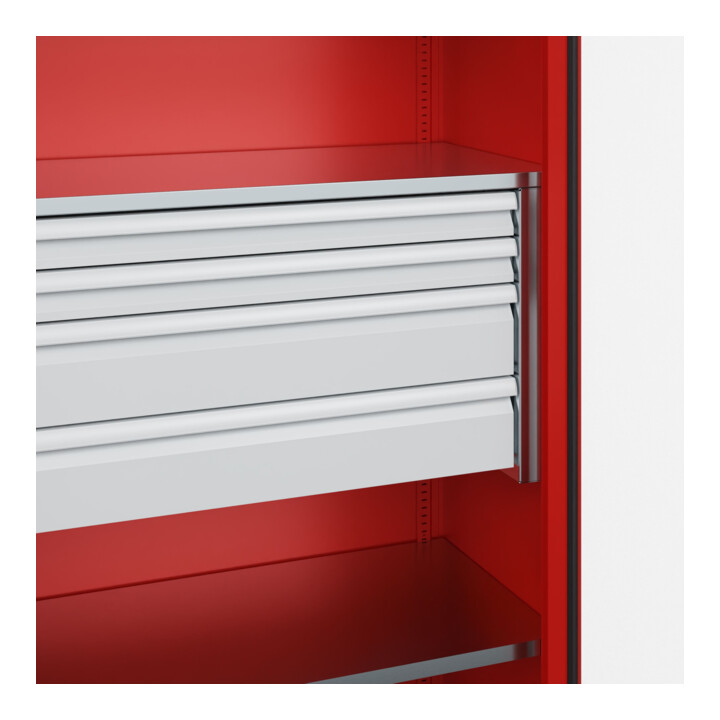 C+P Armoire lourde Acurado Pro 1950 x 1000 x 500 mm rouge