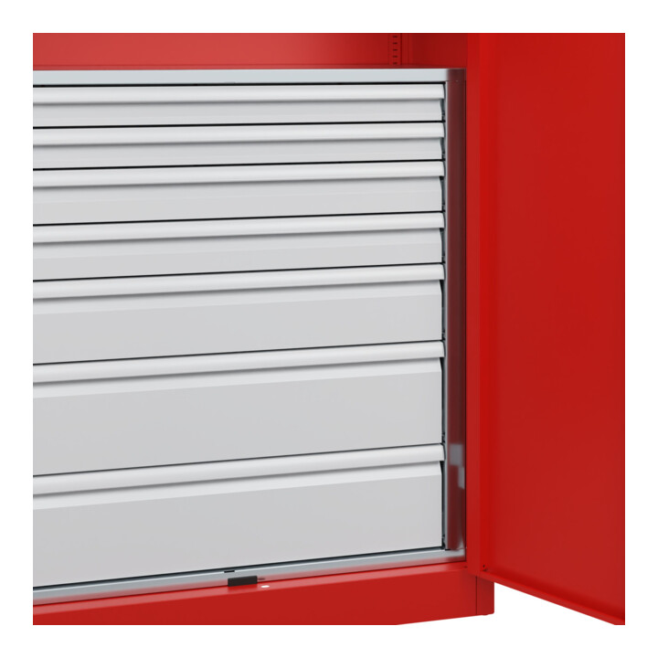 C+P Armoire lourde Acurado Pro 1950 × 1000 × 500 mm rouge