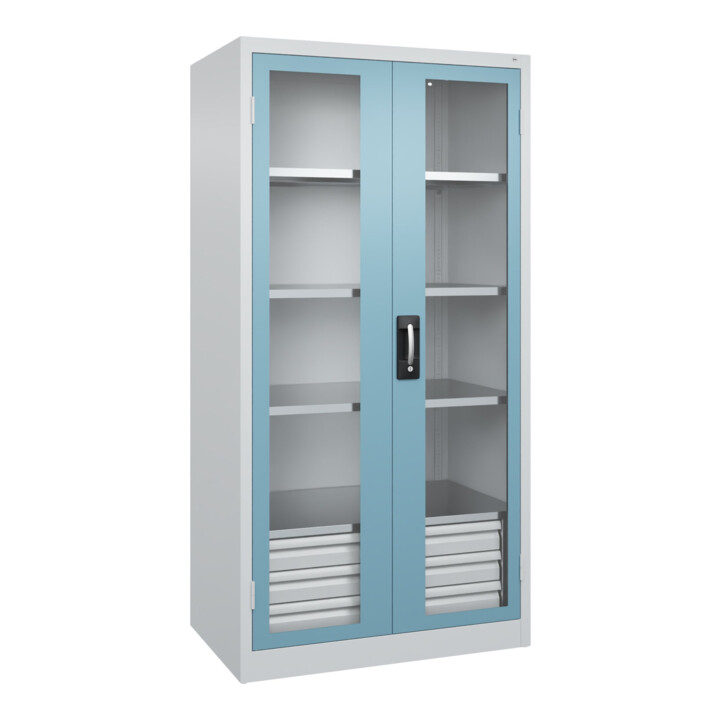 C+P Armoire lourde Acurado Pro 1950 x 1000 x 600 mm avec tiroirs 7035/0010