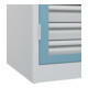 C+P Armoire lourde Acurado Pro 1950 x 1000 x 600 mm avec tiroirs 7035/0010