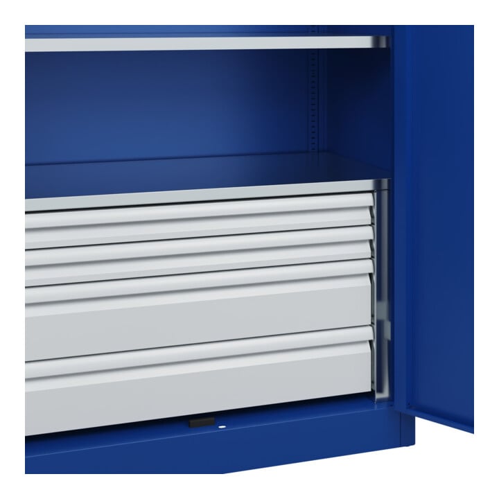 C+P Armoire lourde Acurado Pro 1950 x 1200 x 500 mm bleu