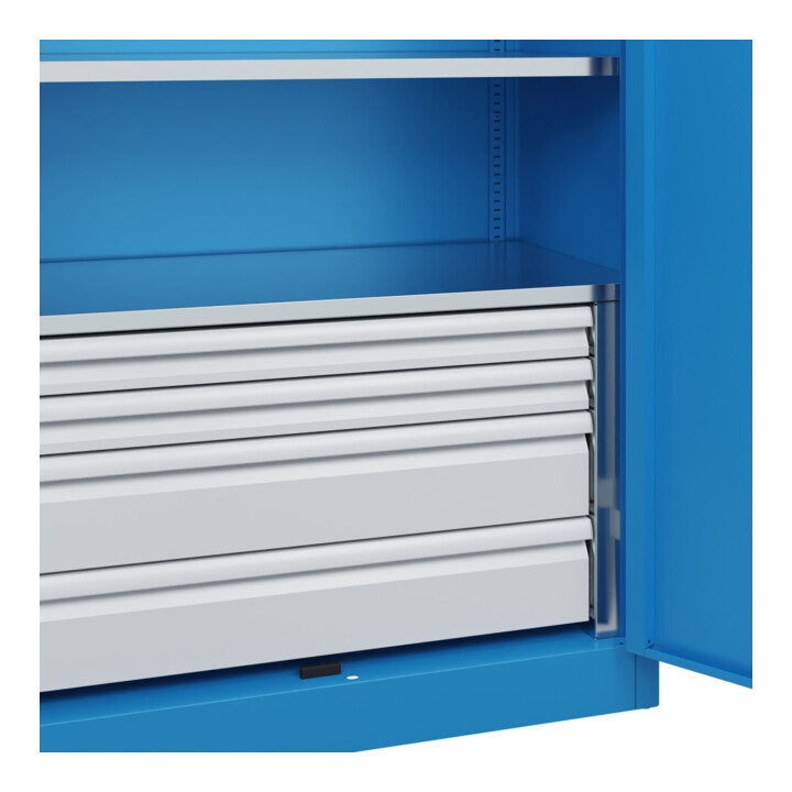 C+P Armoire lourde Acurado Pro 1950 x 1200 x 500 mm bleu