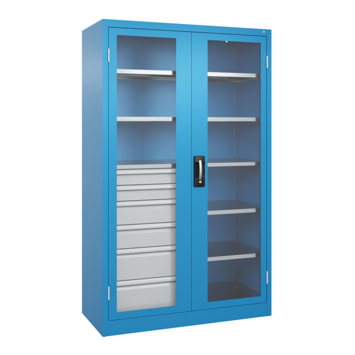C+P Armoire lourde Acurado Pro 1950 x 1200 x 500 mm bleu