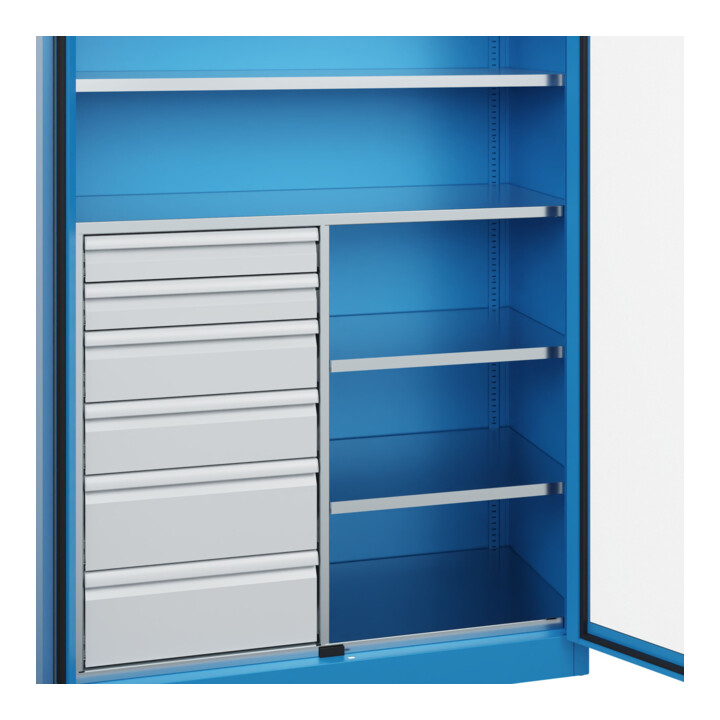 C+P Armoire lourde Acurado Pro 1950 x 1200 x 500 mm bleu