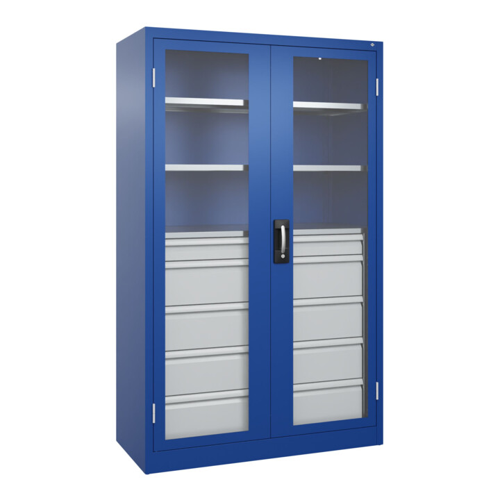 C+P Armoire lourde Acurado Pro 1950 x 1200 x 500 mm bleu