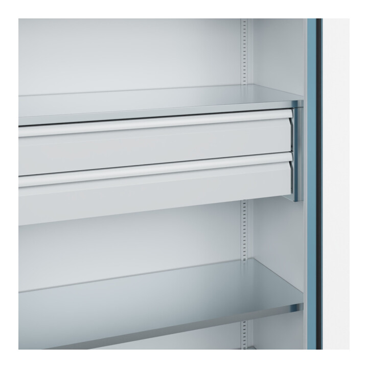 C+P Armoire lourde Acurado Pro 1950 x 1200 x 500 mm Gris clair/Bleu architecture