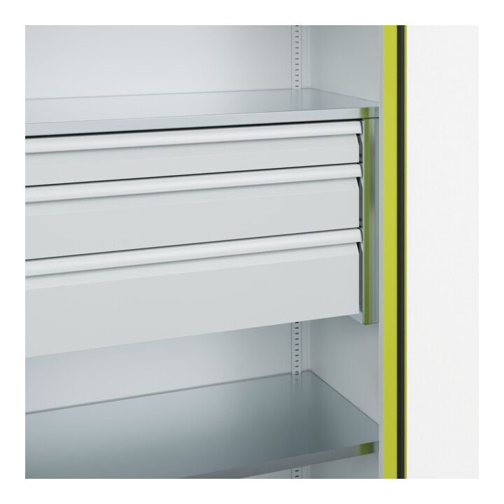 C+P Armoire lourde Acurado Pro 1950 x 1200 x 500 mm Gris clair/Clowngrün