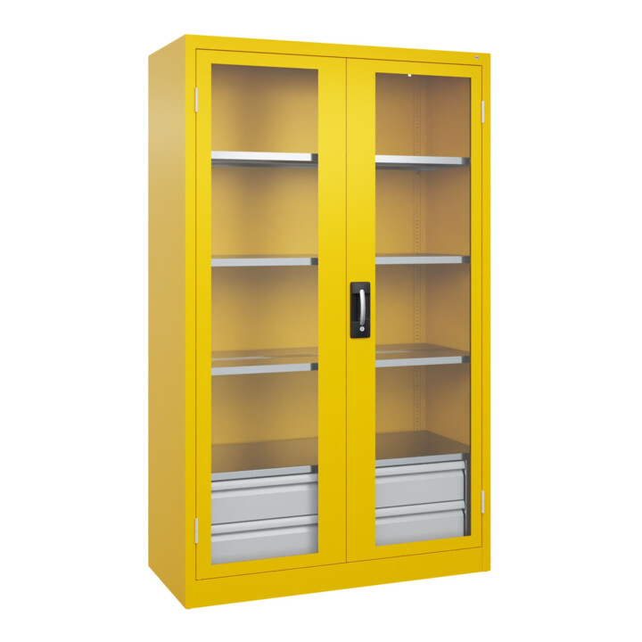 C+P Armoire lourde Acurado Pro 1950 x 1200 x 600 mm jaune signalisation