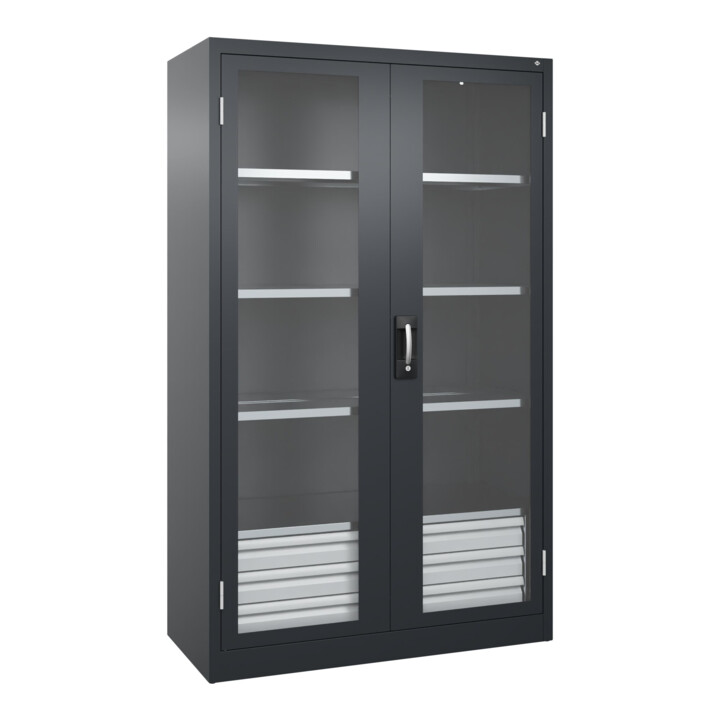 C+P Armoire lourde Acurado Pro 1950 x 1200 x 600 mm noir-gris