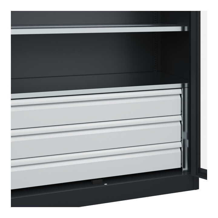 C+P Armoire lourde Acurado Pro 1950 x 1200 x 600 mm noir-gris