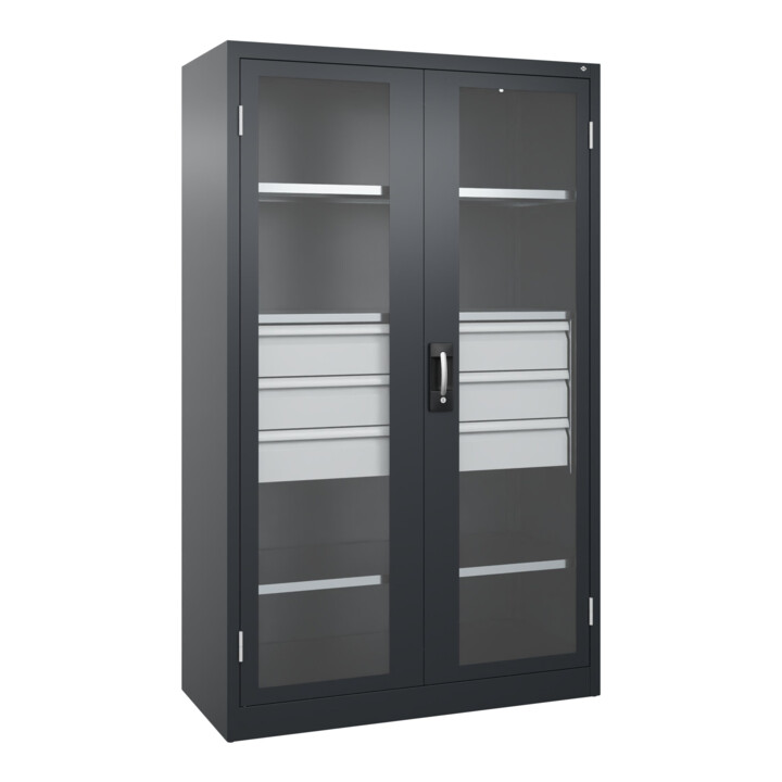 C+P Armoire lourde Acurado Pro 1950 x 1200 x 600 mm noir-gris