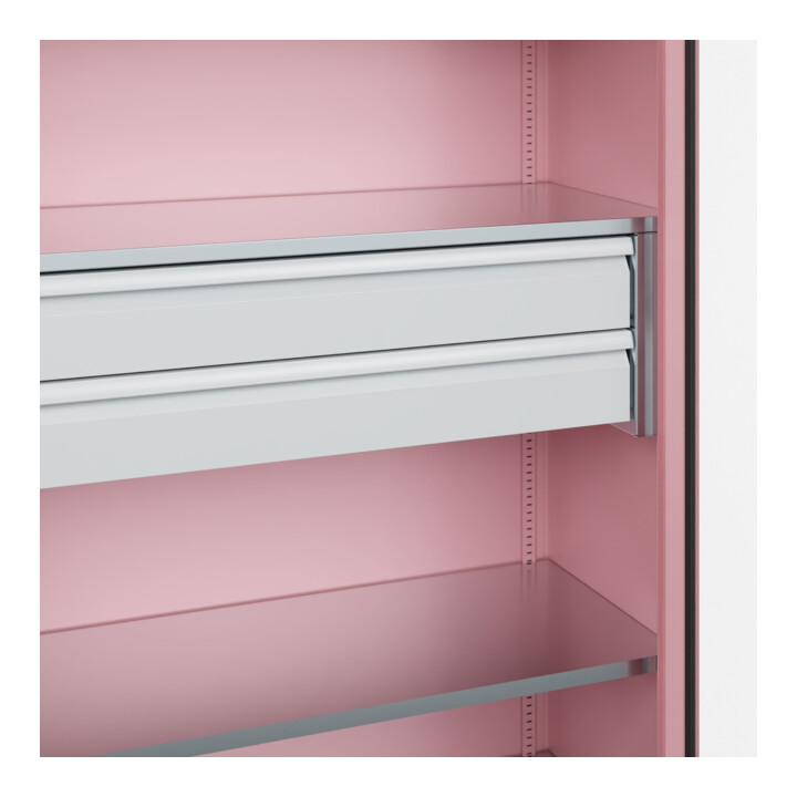 C+P Armoire lourde Acurado Pro 1950 x 1200 x 600 mm rose clair