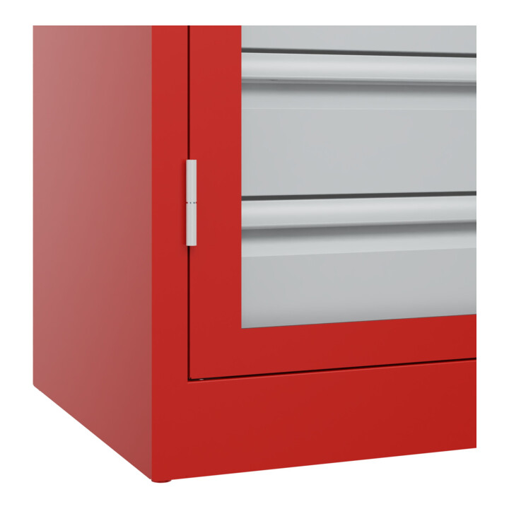 C+P Armoire lourde Acurado Pro 1950 × 1200 × 600 mm rouge