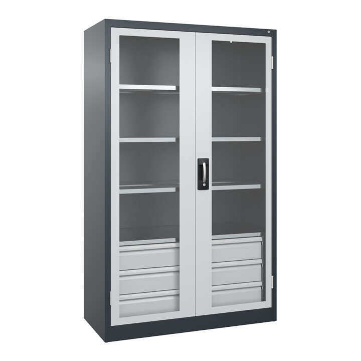 C+P Armoire lourde Acurado Pro avec tiroirs 1950 × 1200 × 600 mm 7016/7035
