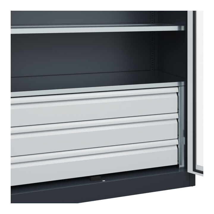 C+P Armoire lourde Acurado Pro avec tiroirs 1950 × 1200 × 600 mm 7016/7035