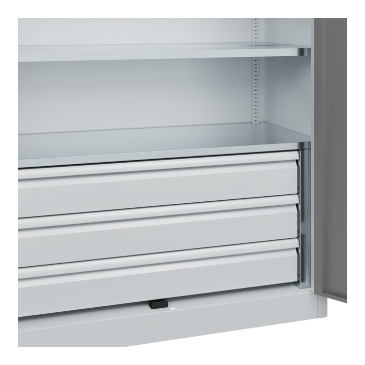 C+P Armoire lourde Acurado Pro avec tiroirs 1950×1200×500 mm 7035/0004