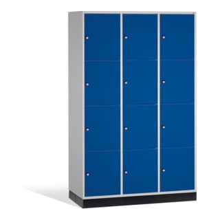 C+P Armoire vestiaire Intro XL, 12 compartiments, H1950xL1220xP600mm Façade Corps bleu gentiane Corps gris clair