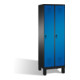 Armoire C+P Evolo sur pieds 2 compartiments Façade Gentiane avant corps bleu corps gris noir-1