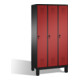 C+P casier Evolo sur pieds 3 compartiments avant rouge rubis corps corps noir gris noir-1