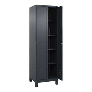 C+P Aufbewahrungsspind Classic PLUS 2 Abteile 1950 x 600 x 500 mm 7016/7016