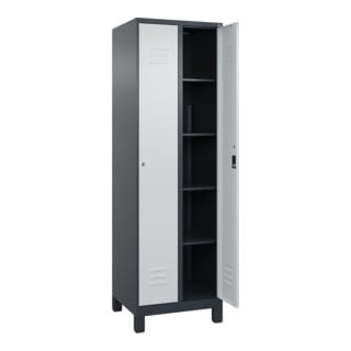C+P Aufbewahrungsspind Classic PLUS 2 Abteile 1950 x 600 x 500 mm 7016/7035