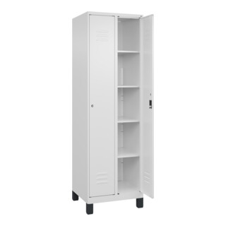 C+P Aufbewahrungsspind Classic PLUS 2 Abteile 1950 x 600 x 500 mm weiß