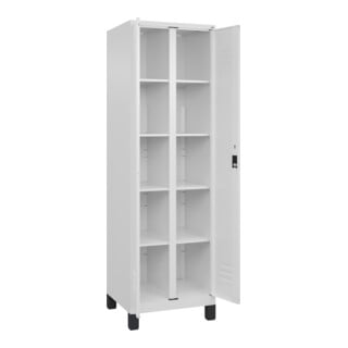 C+P Aufbewahrungsspind Classic PLUS 2 Abteile 1950 x 600 x 500 mm weiß