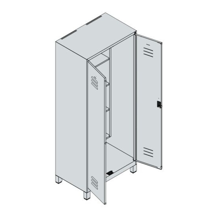 C+P Aufbewahrungsspind Classic PLUS 2 Abteile 1950 x 800 x 500 mm 9016/9016