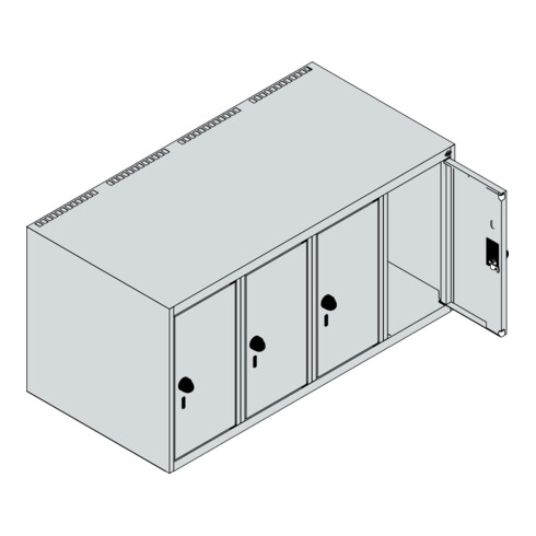 C+P Aufsatzschrank, 7016/7016 500x1000x500mm Verschluss Sicherheits-Drehriegel 4 Abteile