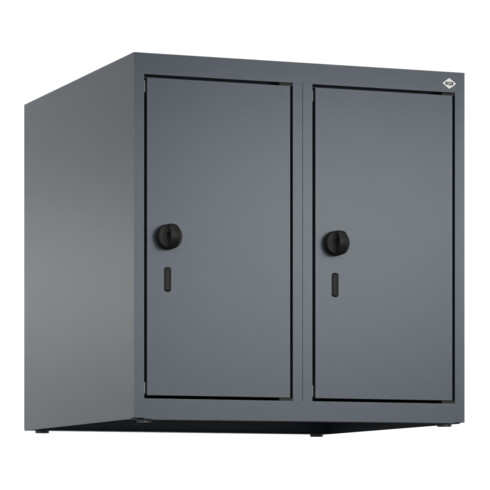 C+P Aufsatzschrank, 7016/7016 500x500x500mm Verschluss Sicherheits-Drehriegel 2 Abteile