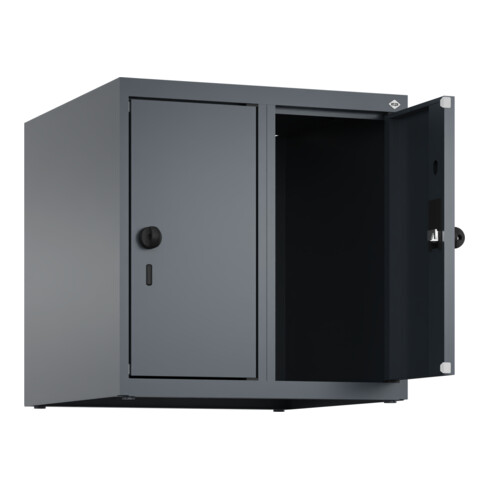 C+P Aufsatzschrank, 7016/7016 500x500x500mm Verschluss Sicherheits-Drehriegel 2 Abteile