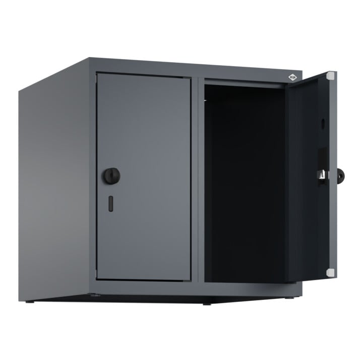 C+P Aufsatzschrank, 7016/7016 500x500x500mm Verschluss Sicherheits-Drehriegel 2 Abteile