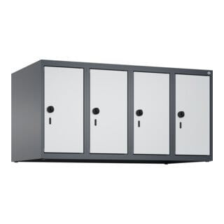 C+P Aufsatzschrank, 7016/7035 500x1000x500mm Verschluss Sicherheits-Drehriegel 4 Abteile