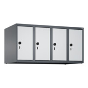 C+P Aufsatzschrank, 7016/7035 500x1000x500mm Verschluss Sicherheits-Drehriegel 4 Abteile
