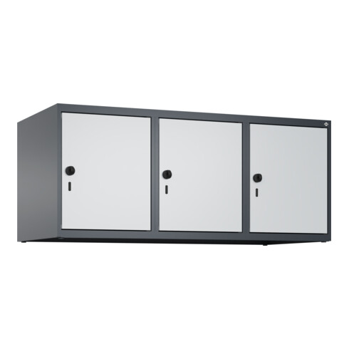 C+P Aufsatzschrank, 7016/7035 500x1200x500mm Verschluss Sicherheits-Drehriegel 3 Abteile