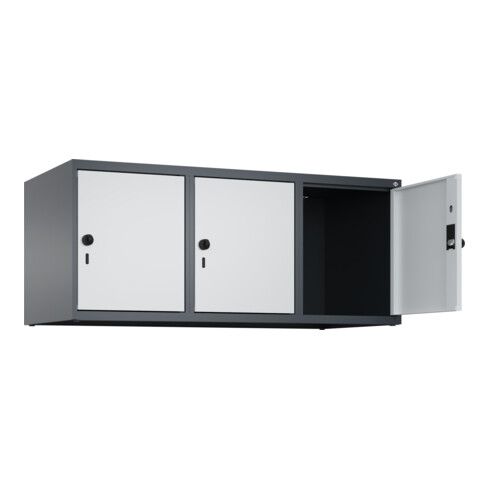 C+P Aufsatzschrank, 7016/7035 500x1200x500mm Verschluss Sicherheits-Drehriegel 3 Abteile