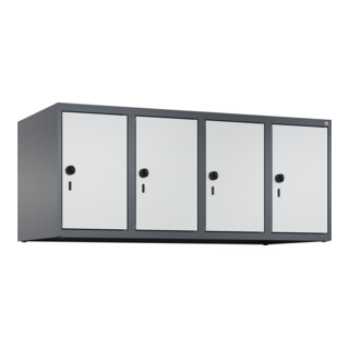 C+P Aufsatzschrank, 7016/7035 500x1200x500mm Verschluss Sicherheits-Drehriegel 4 Abteile