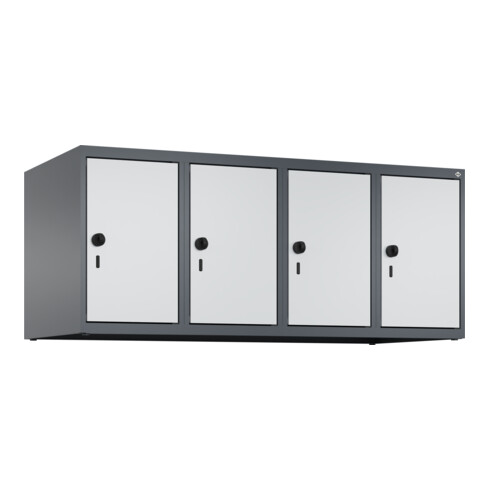 C+P Aufsatzschrank, 7016/7035 500x1200x500mm Verschluss Sicherheits-Drehriegel 4 Abteile