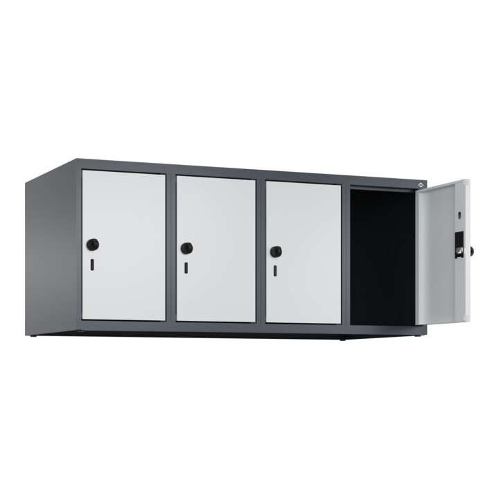 C+P Aufsatzschrank, 7016/7035 500x1200x500mm Verschluss Sicherheits-Drehriegel 4 Abteile