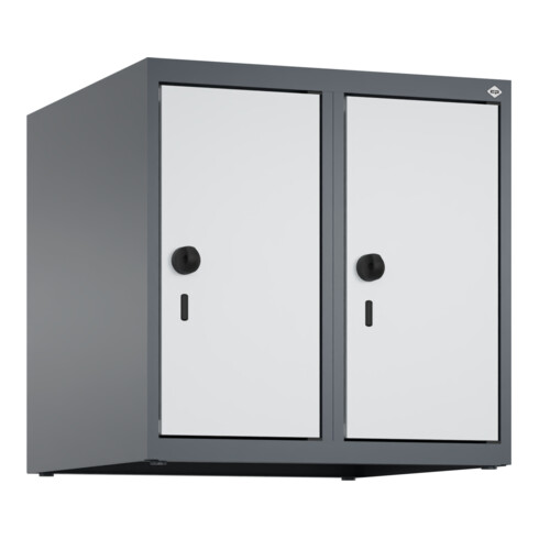 C+P Aufsatzschrank, 7016/7035 500x500x500mm Verschluss Sicherheits-Drehriegel 2 Abteile