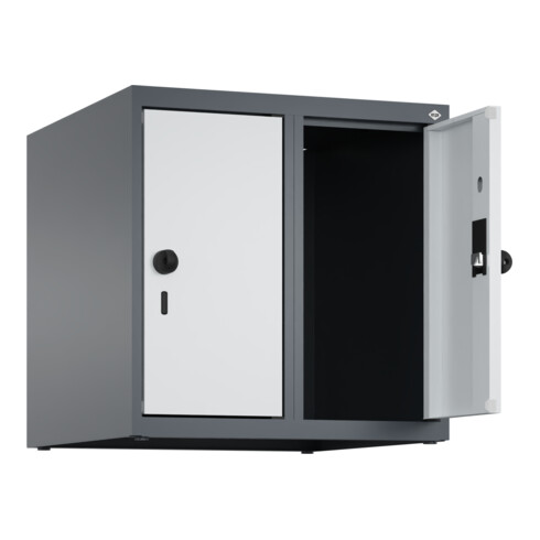 C+P Aufsatzschrank, 7016/7035 500x500x500mm Verschluss Sicherheits-Drehriegel 2 Abteile