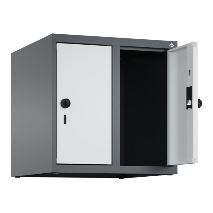 C+P Aufsatzschrank, 7016/7035 500x500x500mm Verschluss Sicherheits-Drehriegel 2 Abteile