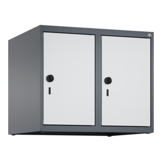C+P Aufsatzschrank, 7016/7035 500x600x500mm Verschluss Sicherheits-Drehriegel 2 Abteile