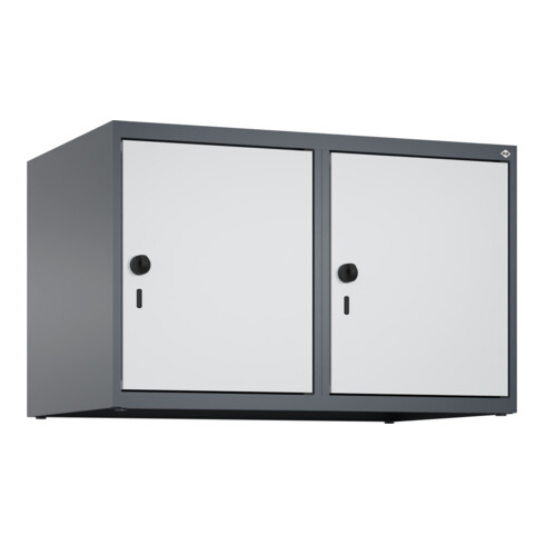 C+P Aufsatzschrank, 7016/7035 500x800x500mm Verschluss Sicherheits-Drehriegel 2 Abteile