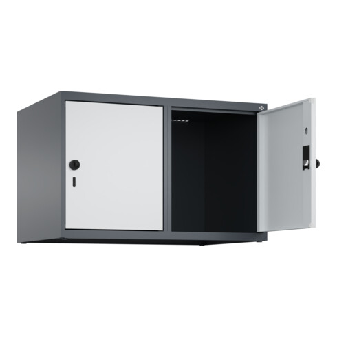 C+P Aufsatzschrank, 7016/7035 500x800x500mm Verschluss Sicherheits-Drehriegel 2 Abteile