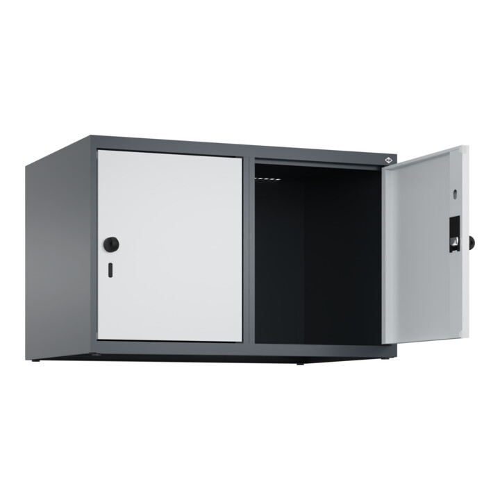 C+P Aufsatzschrank, 7016/7035 500x800x500mm Verschluss Sicherheits-Drehriegel 2 Abteile